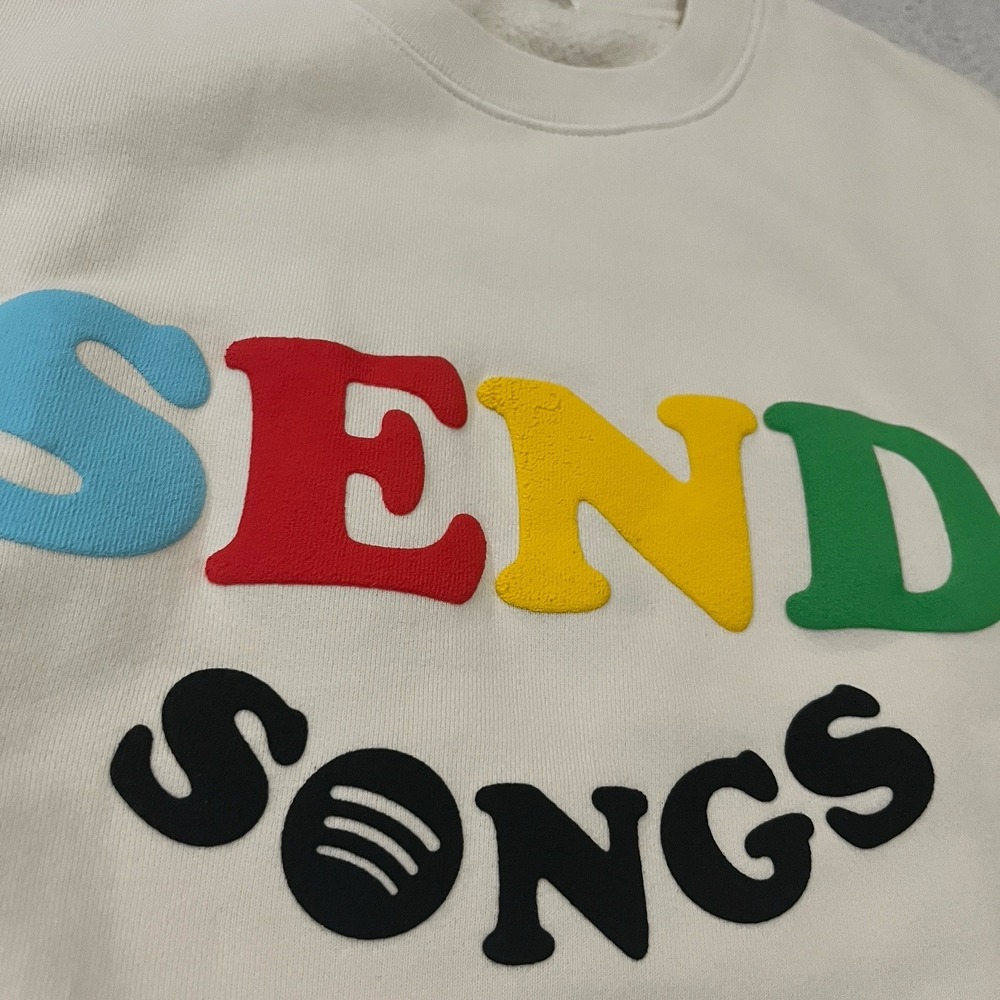 Madhappy x Spotify Collab Cream 'SEND SONGS' Sweatshirt Sz L - Picture 3 of 7